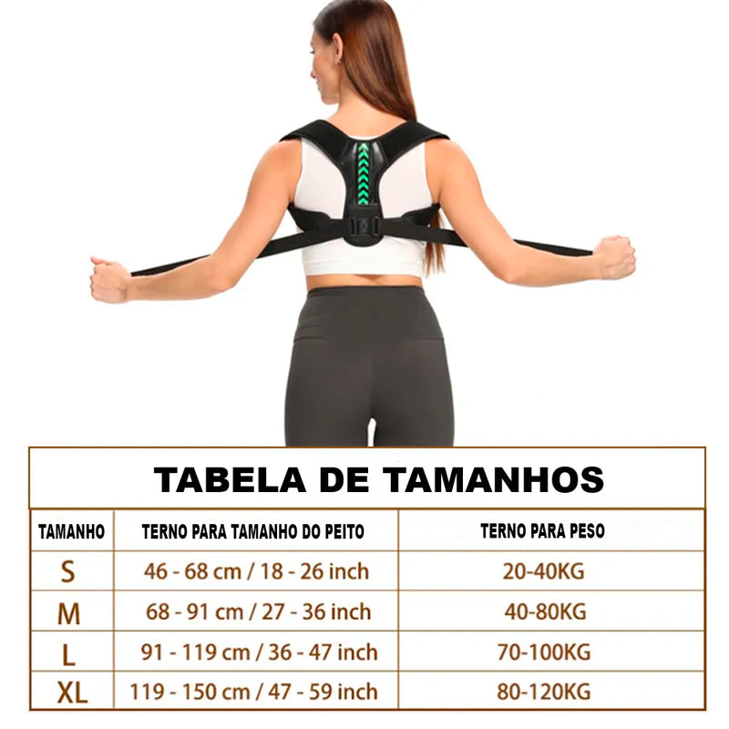 Corretor Postural Ajustável - Coluna, Ombro, Lombar e Cravícula