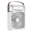 Ventilador Portátil USB com LED e Umidificador de Ar – Ideal para Mesa, Escritório e Viagens