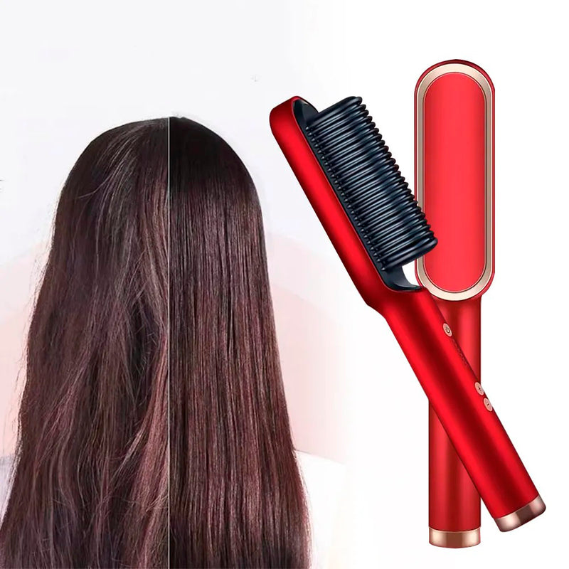 Escova Alisadora Lay™ 5 em 1 - Alisa, Modela, Hidrata, Seca e Anti-frizz