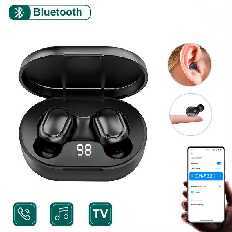 Fone De Ouvido E6s Bluetooth 5.0 Tws Com Tela LED Digital