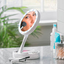 Espelho de Maquiagem com Luz LED, Dobrável e Zoom 10x – Alta Definição e Portabilidade