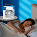 Ventilador Portátil USB com LED e Umidificador de Ar – Ideal para Mesa, Escritório e Viagens