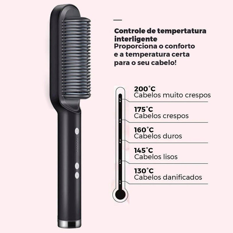 Escova Alisadora Lay™ 5 em 1 - Alisa, Modela, Hidrata, Seca e Anti-frizz