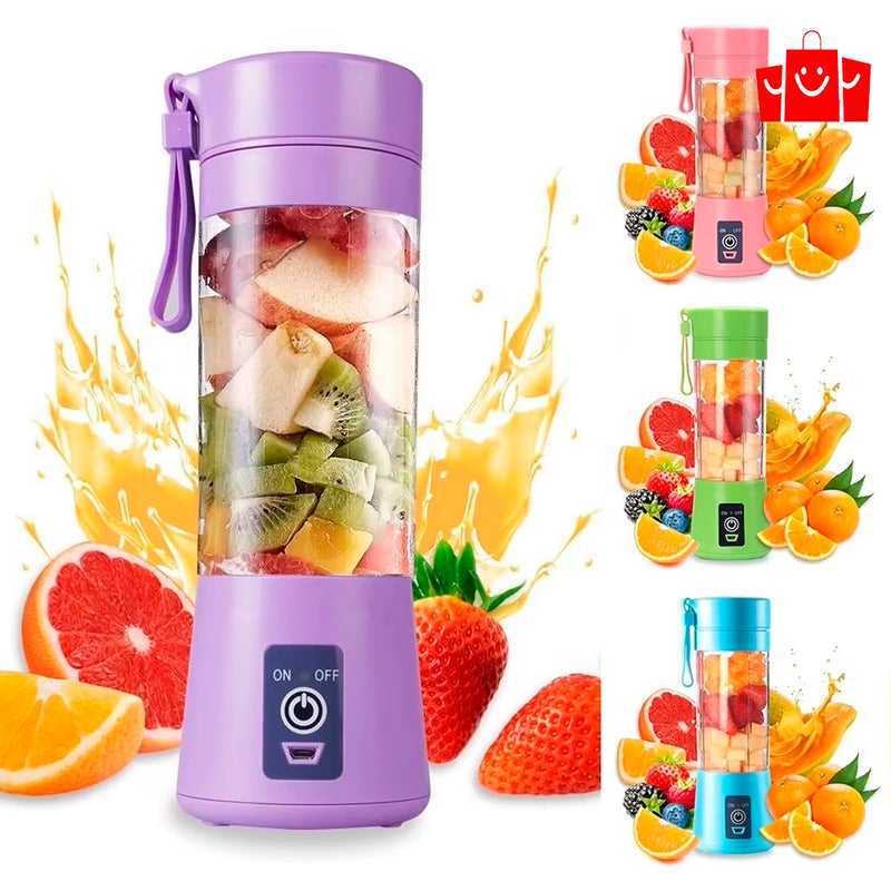Mini Liquidificador Portátil USB Recarregável – 6 Lâminas para Sucos e Shakes