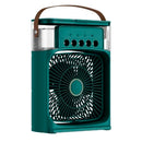 Ventilador Portátil USB com LED e Umidificador de Ar – Ideal para Mesa, Escritório e Viagens