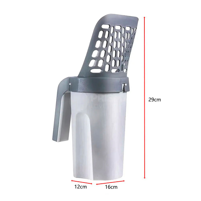 Pá de Limpeza para Gato com Dispenser – Coletor Integrado para Caixa de Areia e Vaso Sanitário Pet