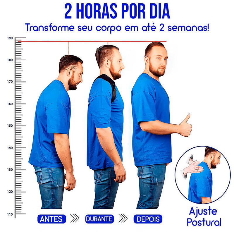 Corretor Postural Ajustável - Coluna, Ombro, Lombar e Cravícula