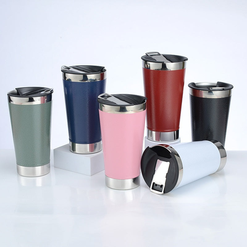 Copo Térmico De Inox 473ML Com Tampa e Abridor de Garrafa