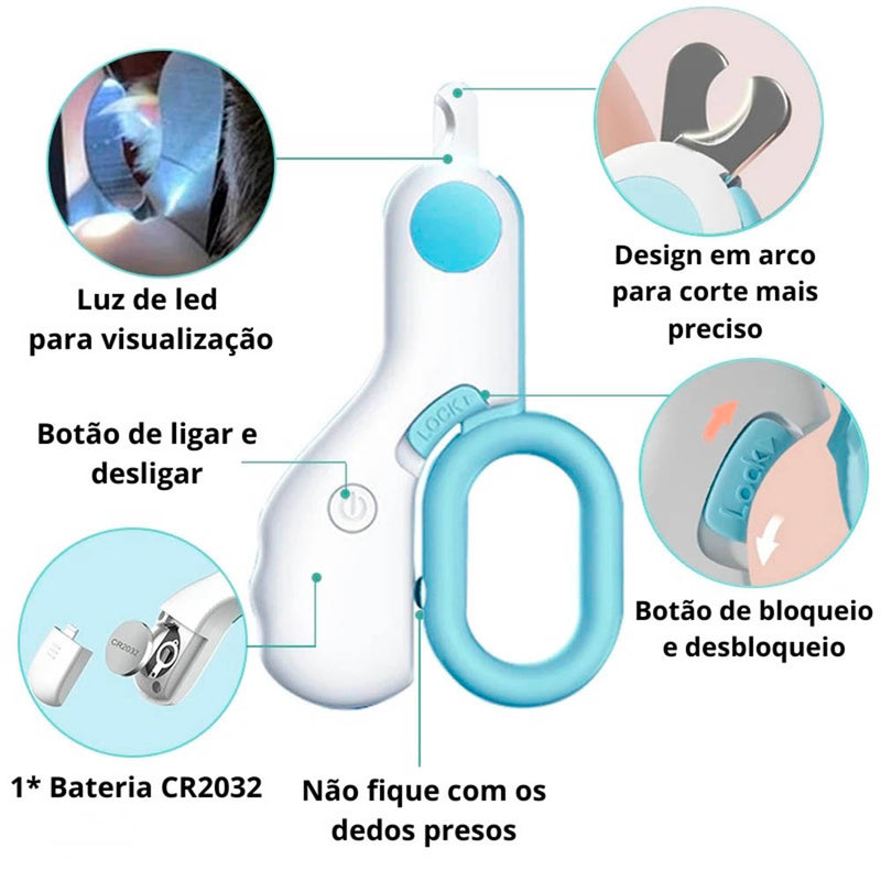 Cortador LED Profissional de Unha Animal de Estimação