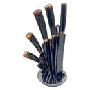 Kit de Facas Preto 7 Peças – Conjunto com Suporte e Tesoura Multiuso