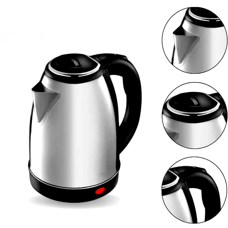 Chaleira Inox Elétrica 1.8L Com Desligamento Automático – Potente, Segura e com Base Giratória (1100W)