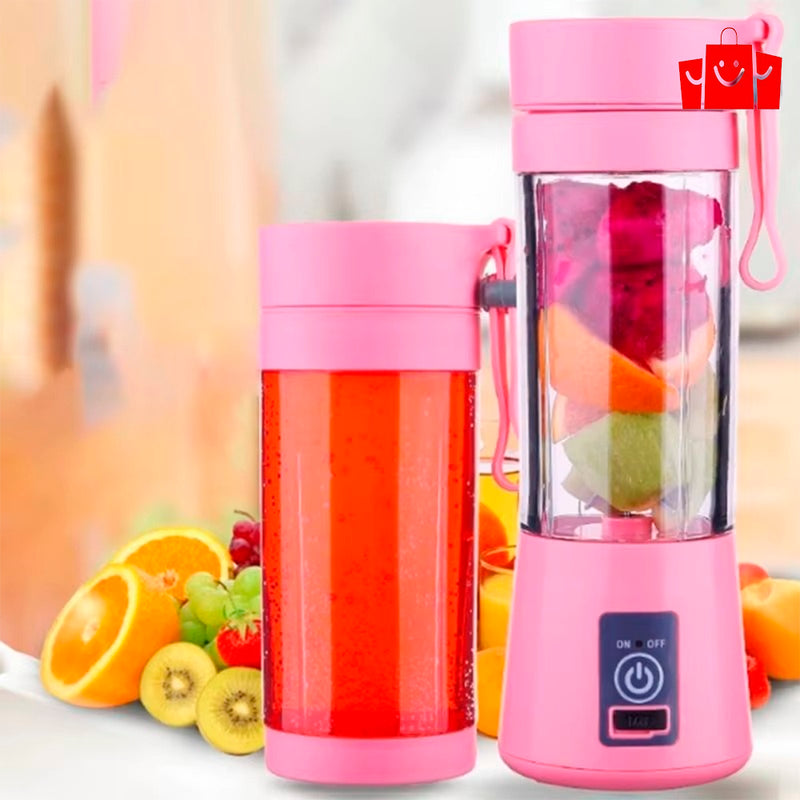 Mini Liquidificador Portátil USB Recarregável – 6 Lâminas para Sucos e Shakes