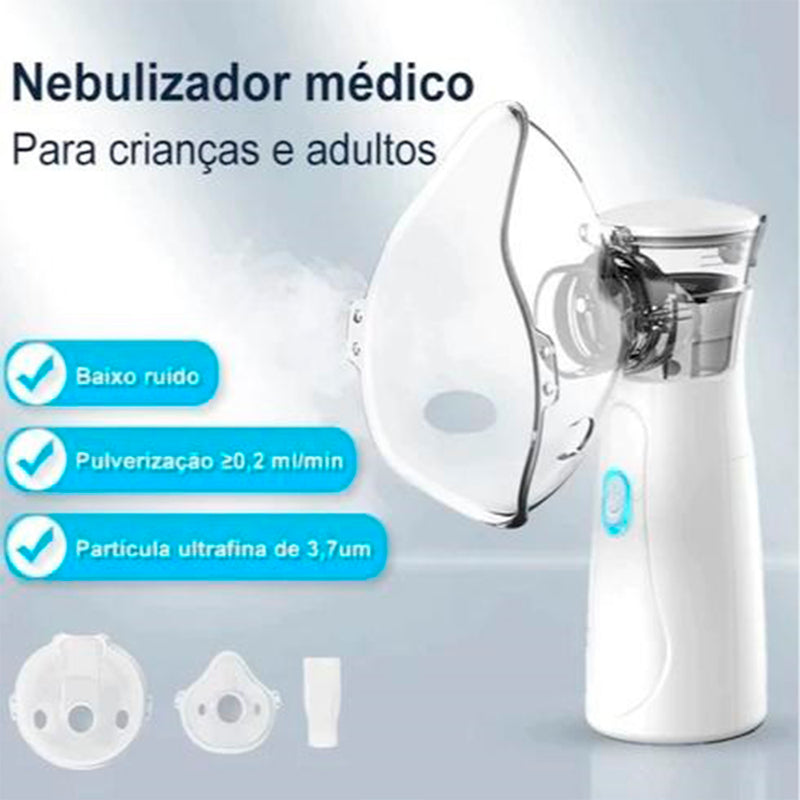 Nebulizador Portátil Silencioso Inalador Alívio Respiratório