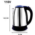 Chaleira Inox Elétrica 1.8L Com Desligamento Automático – Potente, Segura e com Base Giratória (1100W)