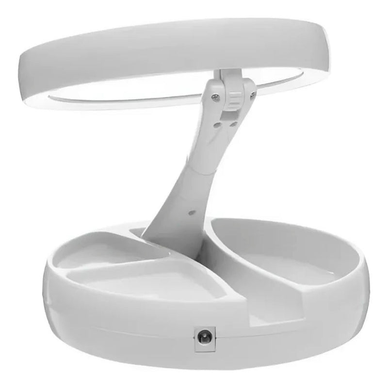 Espelho de Maquiagem com Luz LED, Dobrável e Zoom 10x – Alta Definição e Portabilidade