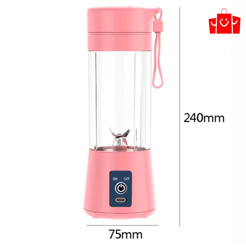 Mini Liquidificador Portátil USB Recarregável – 6 Lâminas para Sucos e Shakes