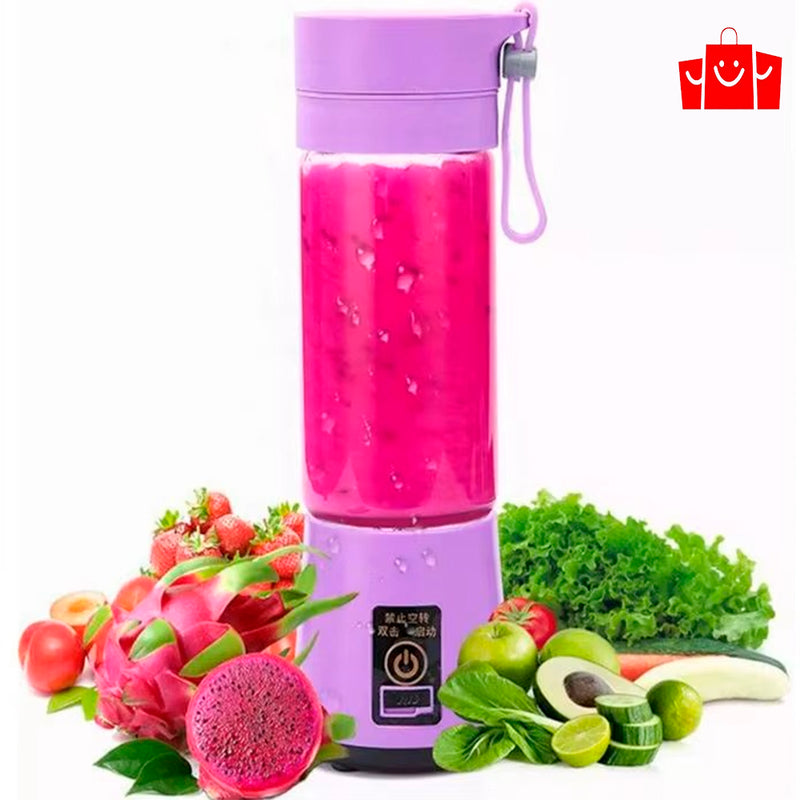 Mini Liquidificador Portátil USB Recarregável – 6 Lâminas para Sucos e Shakes