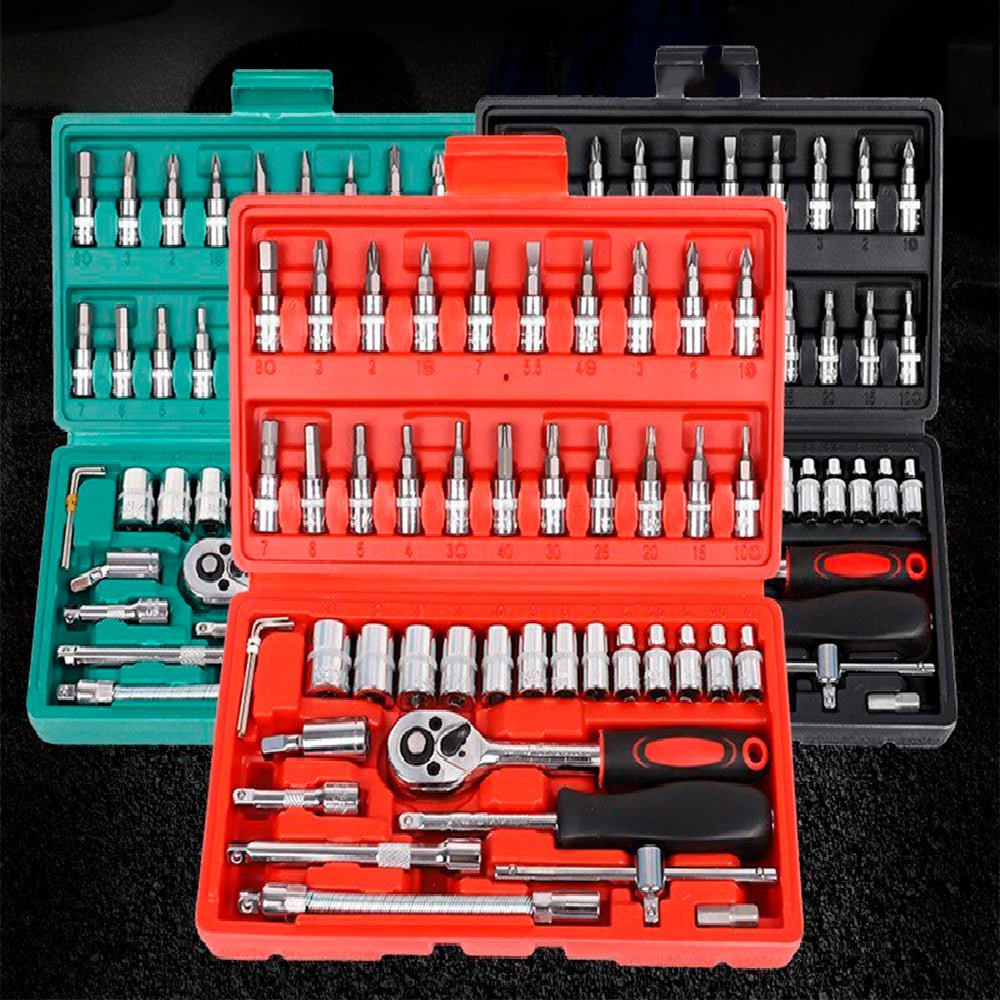 Caixa De Ferramentas Completa Socket Set 46 Peças Auto Bike Moto Kit -  PlayShop Eletronicos - Caixa de Ferramentas - Magazine Luiza