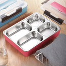 Marmita de Aço Inox 2 Litros Com Divisórias e Talheres