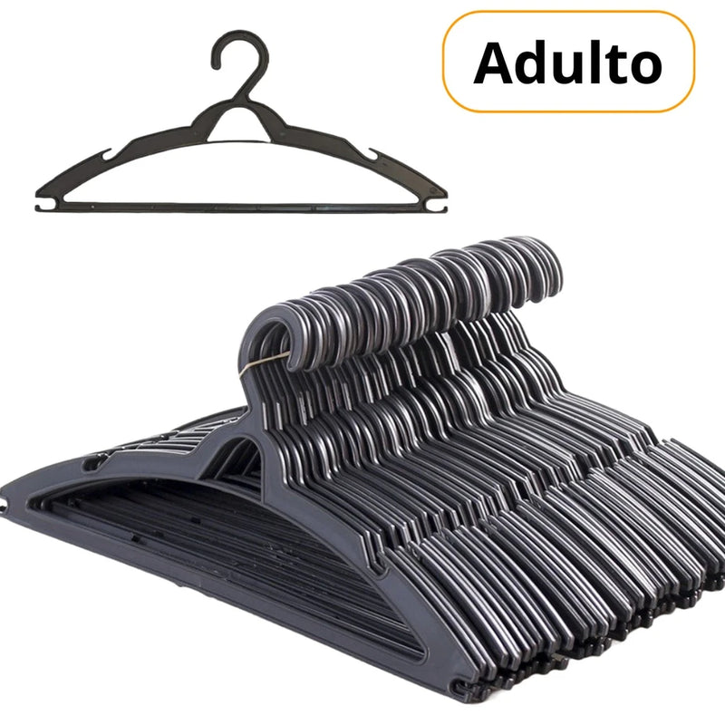 Kit 50 Cabides Organizadores de Roupas Adulto – Praticidade e Envio Imediato