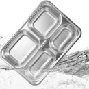 Marmita de Aço Inox 2 Litros Com Divisórias e Talheres