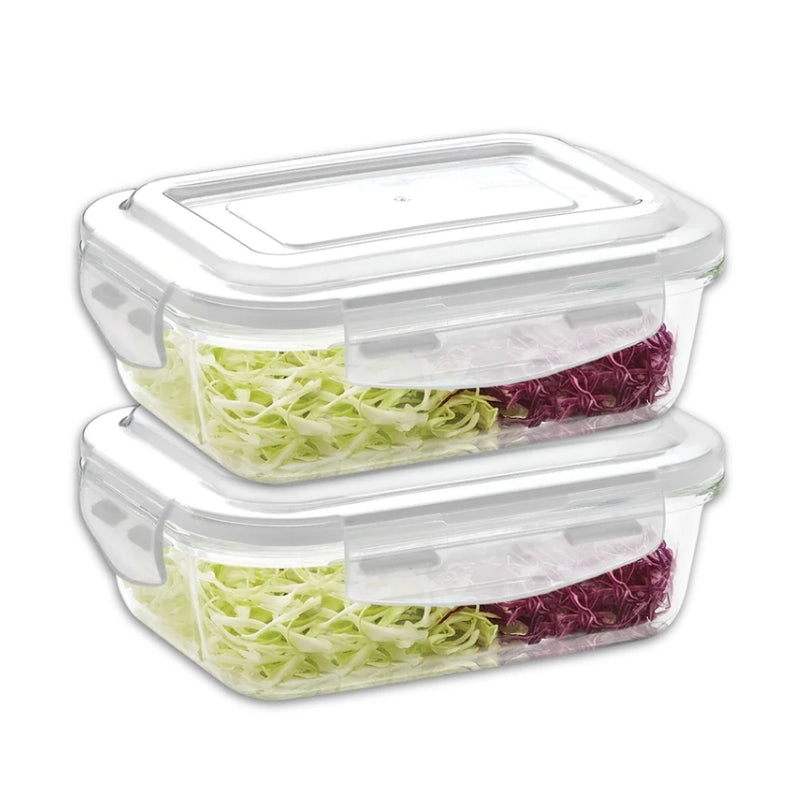 Pote Com Tampa Hermética Armazenamento de Alimentos 640ml - KIT 02 UND