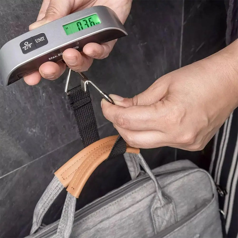 Balança Digital de Mão para Mala e Bagagem – Portátil 50kg Cor Preta