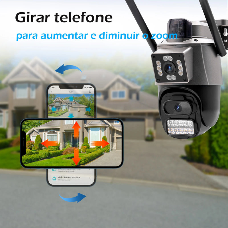 Câmera Wi-Fi Icsee 6MP 4K Externa – Segurança Avançada com Visão Panorâmica