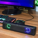 Caixa de Som Soundbar Gamer LED RGB 6W – USB P2 para PC, TV e Notebook
