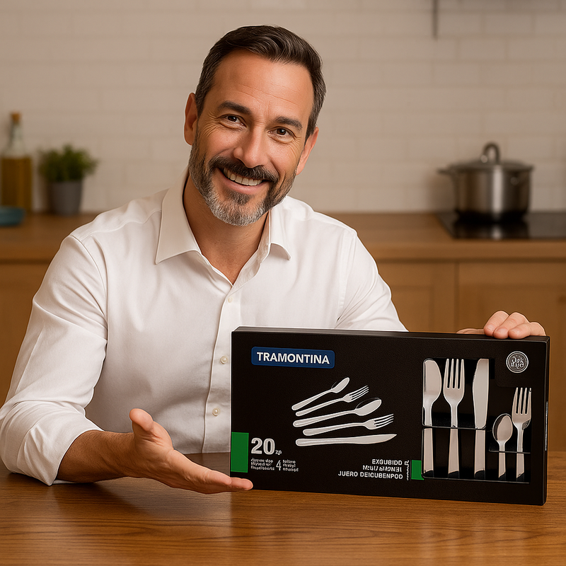Faqueiro Tramontina Inox 20 Peças – Talheres com Acabamento Premium