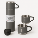 Garrafa Térmica Inox 500ml + 2 Xícaras – Conservação de Temperatura