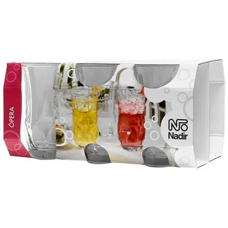 Conjunto 6 Copos Nadir Opera – Vidro 360ml para Bebidas Geladas e Refrescantes