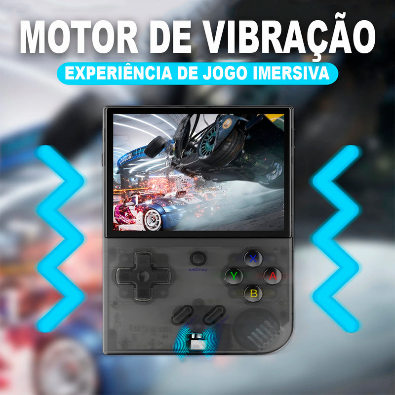 Console de Jogos Portátil Plus Retro Bateria Recarregável de 3300mAh Tela IPS de 3,5 "