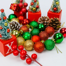 Enfeites Natalinos 3cm – Kit 30 Bolas para Árvore de Natal