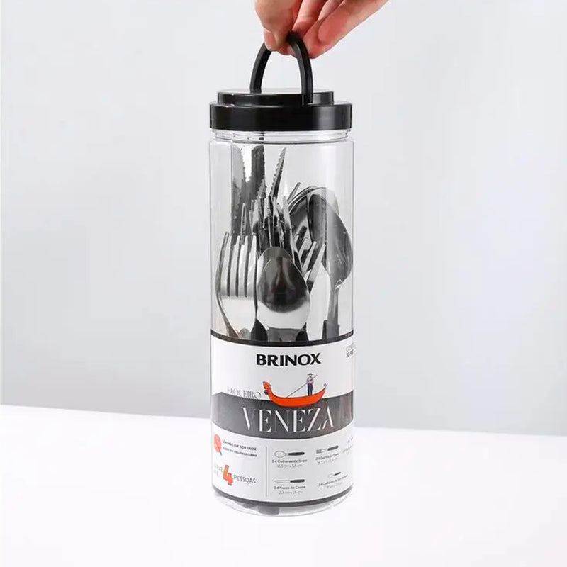 Faqueiro Brinox 20 Peças Veneza – Talheres em Aço Inox de Alta Qualidade