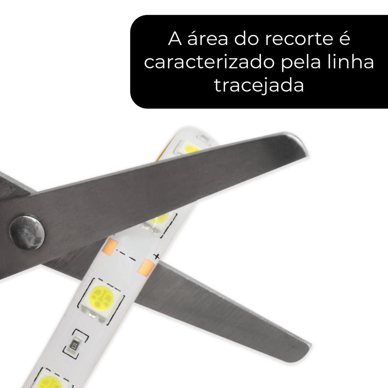 Fita LED RGB 5050 Flexível 5 Metros – 300 LEDs + Controle