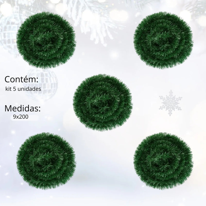 Kit 5 Festões Natalinos 2 Metros – Decoração para Árvores e Festas