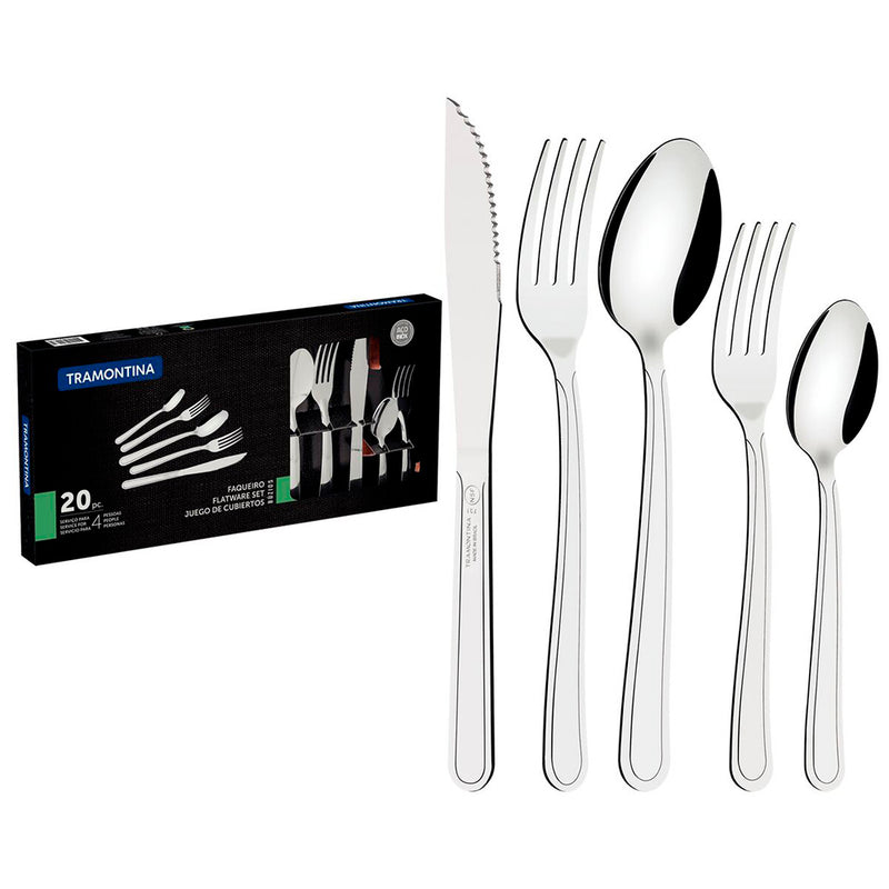 Kit Faqueiro Tramontina 20 Peças – Talheres em Aço Inox Premium
