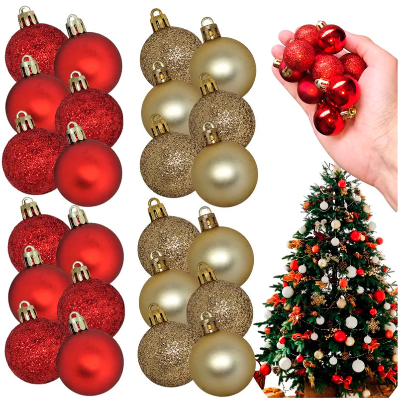 Kit com 30 Bolinhas 3cm – Enfeites para Árvore de Natal Promoção