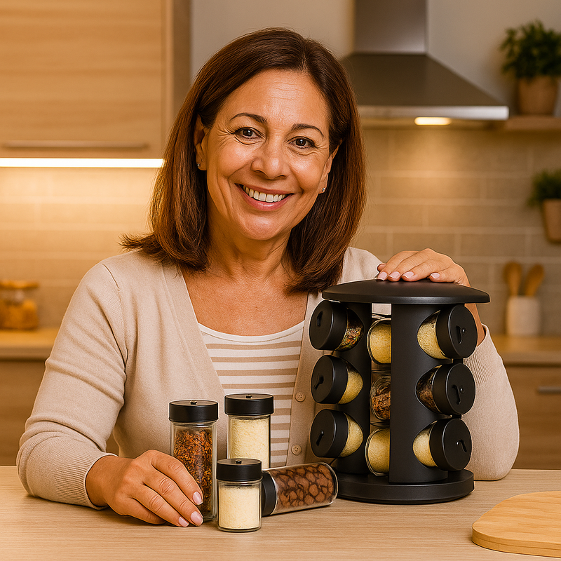 Porta-Tempero de Vidro Brinox 10 Peças – Design Moderno e Funcional