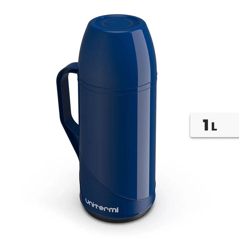 Garrafa Térmica Unitermi Roma 1 Litro Azul – Ideal para Café e Bebidas Quentes
