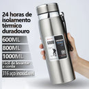 Garrafa Térmica 1000ml Inox Com Infusor Quente Fria Aço Inox