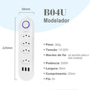 Tomada retrátil com entradas USB