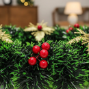 guirlanda decorada flores e bolas