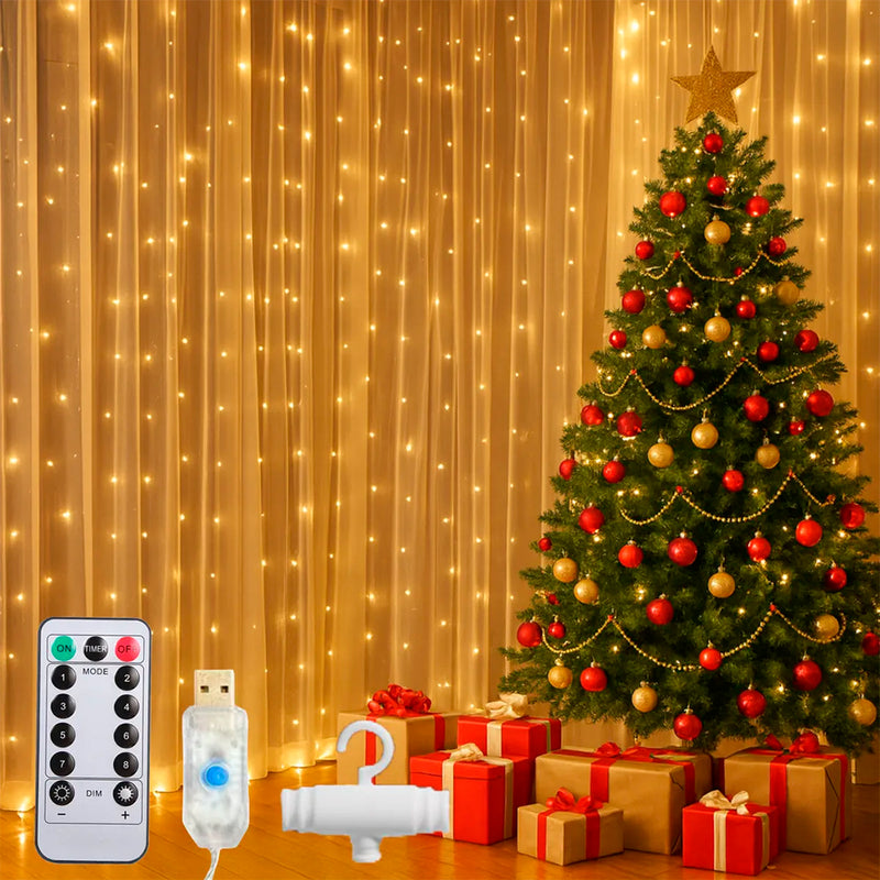 Cortina Led 3x3 Metros Festa Casamento Eventos Natal Ilumina Cortina Led Amarela