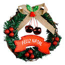 Guirlanda Enfeite Natal Porta Verde Guizo Decoração Natalina