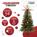 Árvore De Natal Decorada 90cm Pinheiro Natalino Verde 65 Enfeites Decoração Premium Super Cheia Com Pisca 110v
