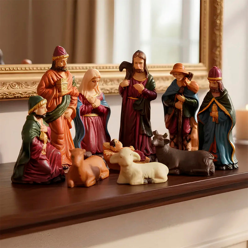 mini presépio decorativo 10 peças