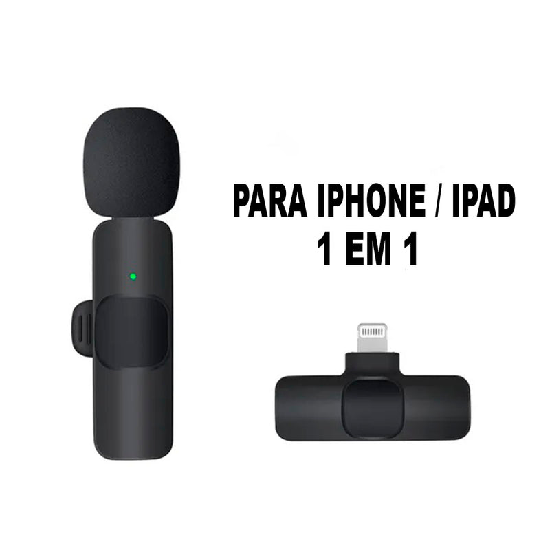 Microfone de Lapela Wireless Portátil