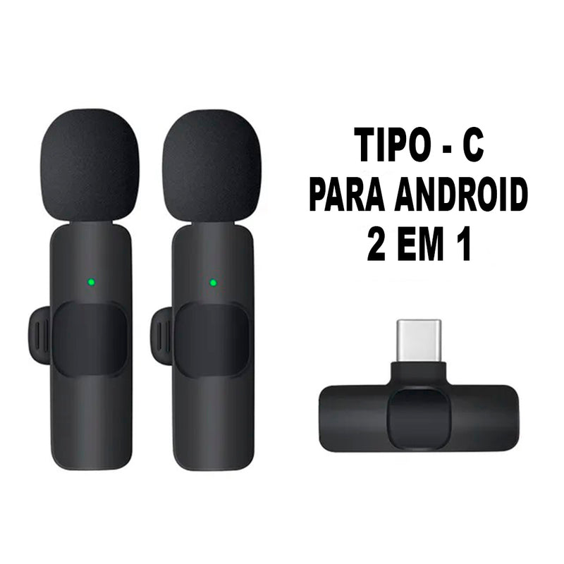 Microfone de Lapela Wireless Portátil